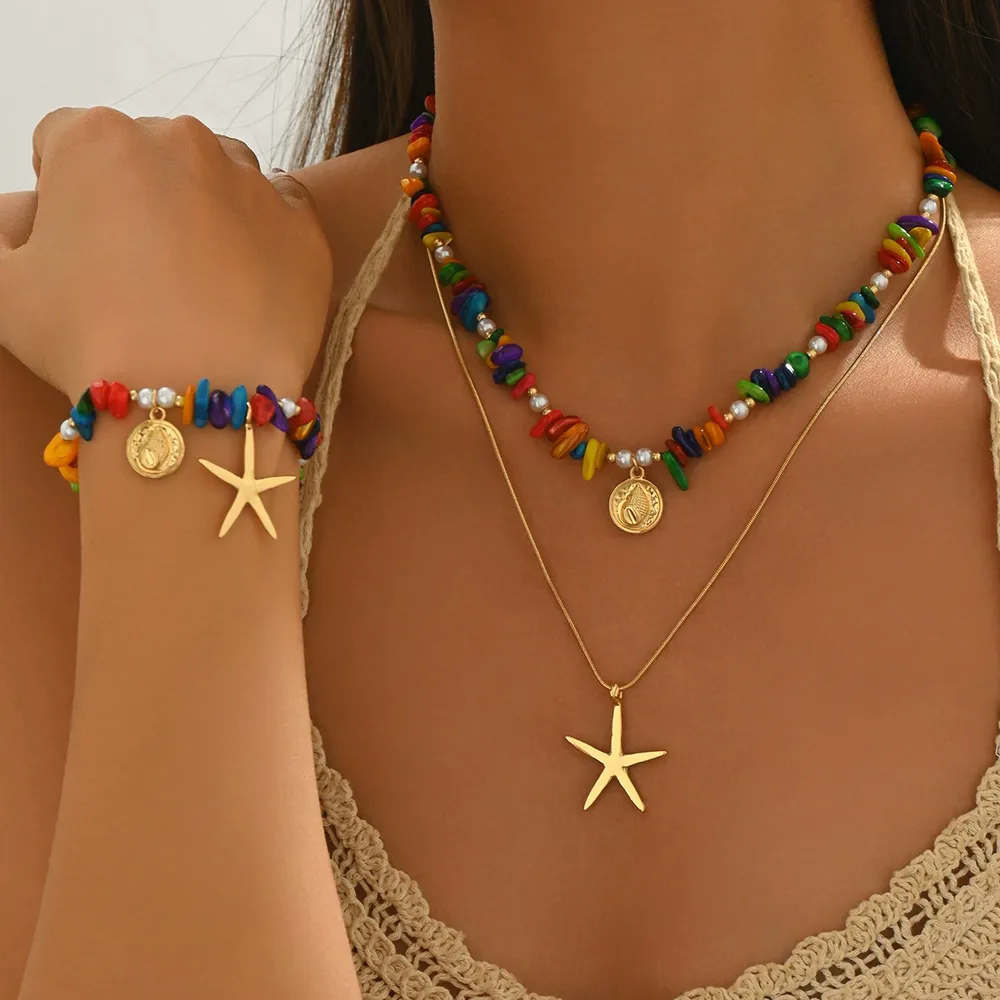 European Necklace Women'S Designer Natural Stone Bracelet Jewelry Set Jewelry Set Top