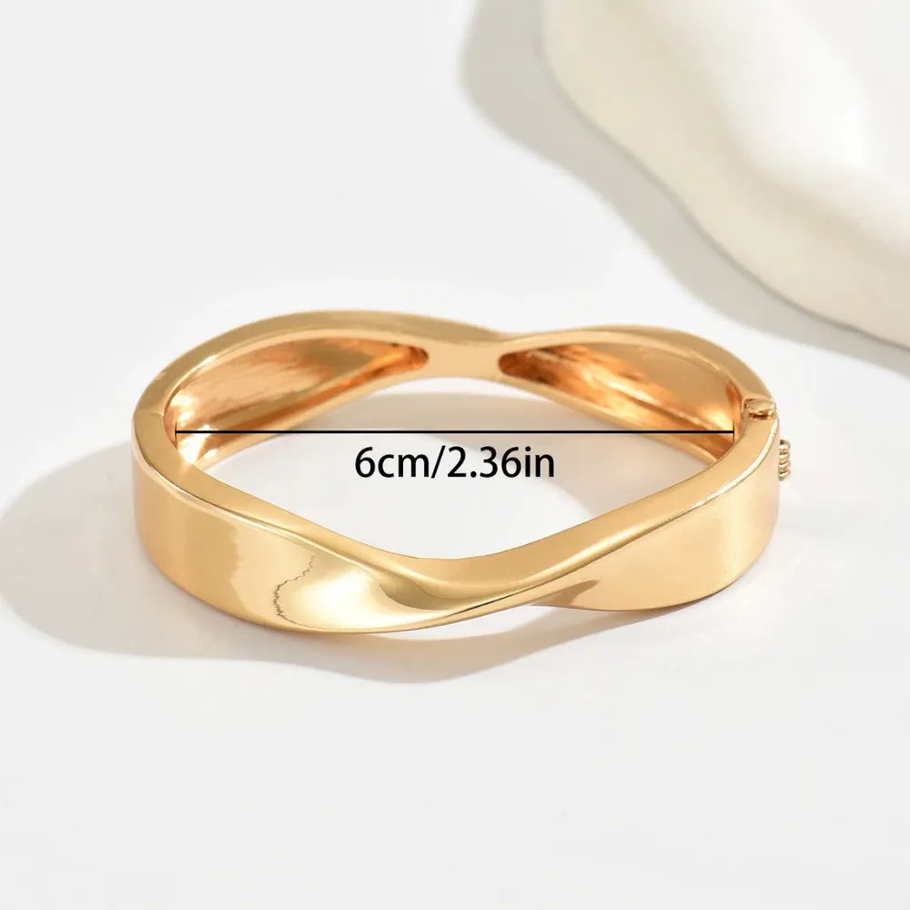 Fashion Women'S Bangle Geometric Designer Polished Gold Bangle Elegant + - Image 4