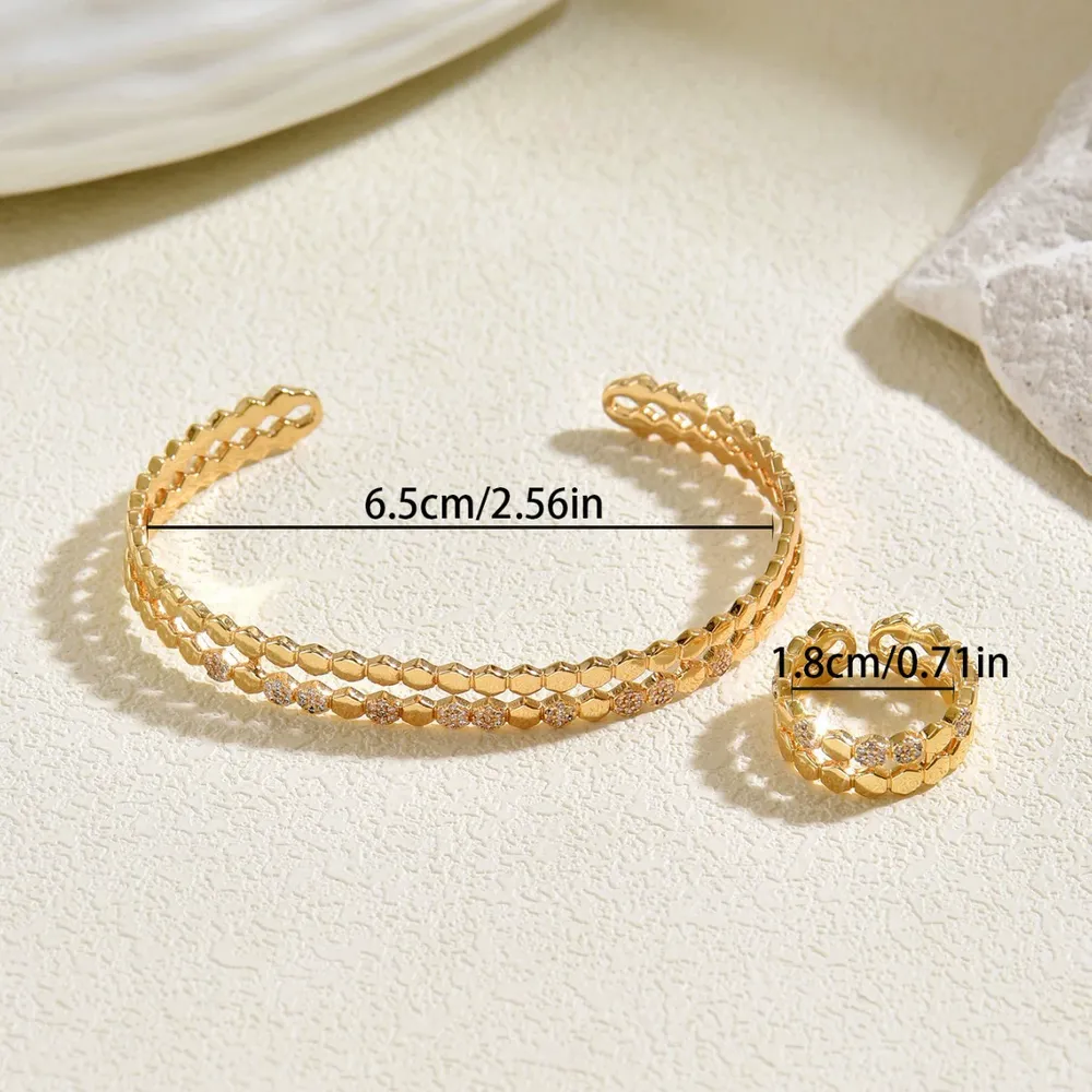 Vintage Fashion Luxury Jewelry Designer Cz Multi-Layer Bangle Open Ring Cz + - Image 4