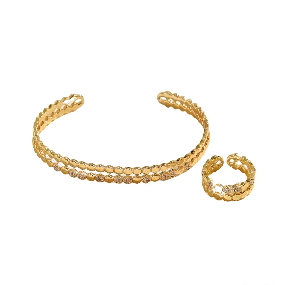 Vintage Fashion Luxury Jewelry Designer Cz Multi-Layer Bangle Open Ring Cz + - Image 5