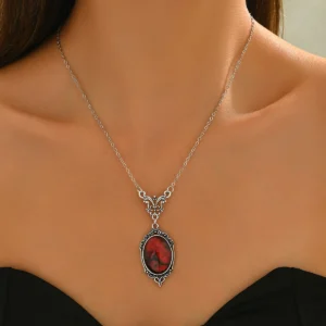 Geometric Vintage European Vintage Women'S Jewelry Geometric Inlaid Long Crystal Necklace Alloy