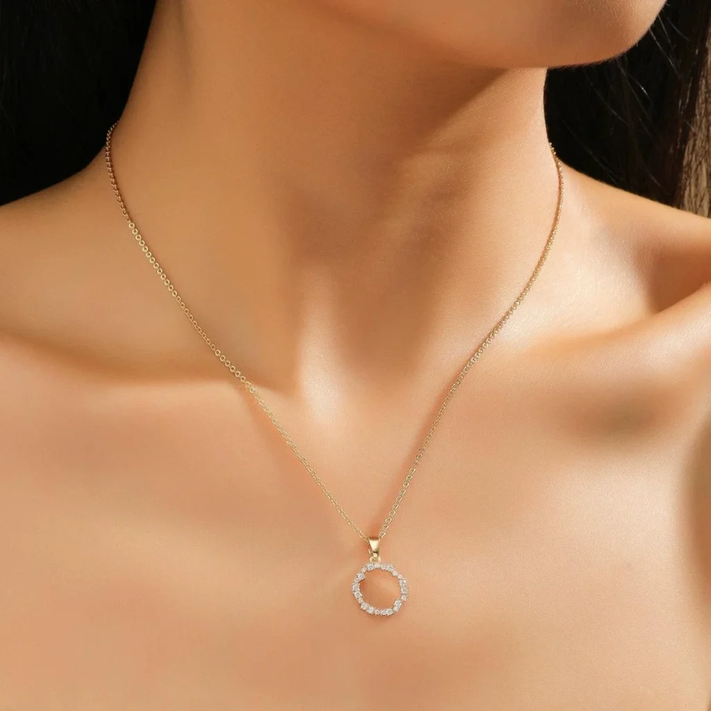Choker Korean Cz Copper Cz Elegant Necklace Chain Cz Round