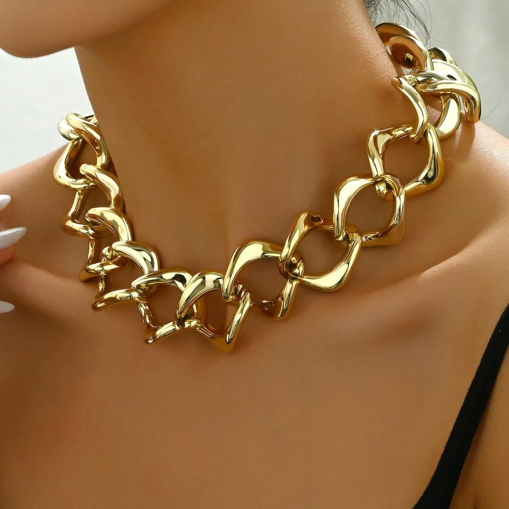 Office Chic American Women'S Choker 18K Gold Plated Long Necklace Designer Jewelry Ccb
