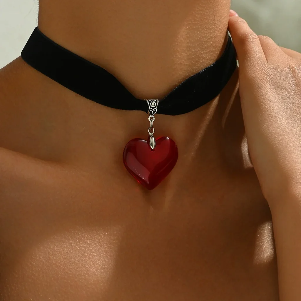 Office Chic European Necklace Choke Women'S Heart Designer Choker