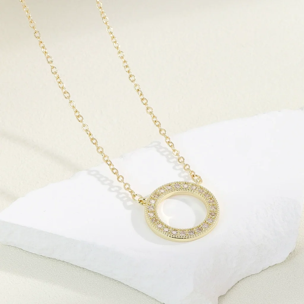 Minimalist Copper Cz Choker Cz Long Necklace Cz Round