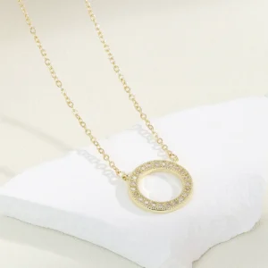 Minimalist Copper Cz Choker Cz Long Necklace Cz Round