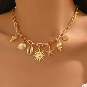 European Necklace Geometric Choker