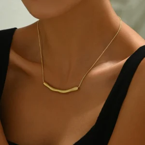 Geometric European Minimalist Women'S Long Necklace Designer Gold Line Elegant Choker Line