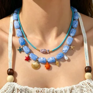 European Jewelry Geometric Woven Choker Elegant Necklace Handwoven