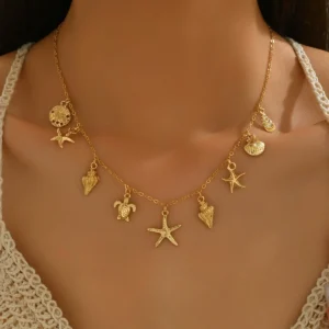 European Women'S Necklace Gold Choker