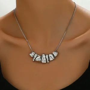 Vintage European Minimalist Long Necklace Designer Pendant Choker