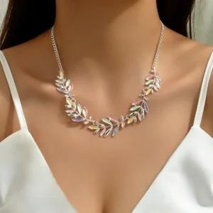 European Necklace Pendant Alloy Pendant Long Chain Gold Enamel