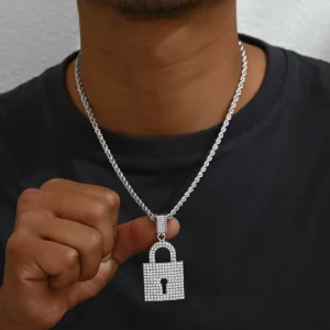 Designer Necklace Minimalist Inlaid Cz Pendant Cz Alloy