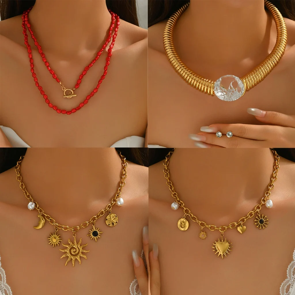 European Women'S Jewelry Inlaid Cz Woven Necklace Designer Elegant Choker