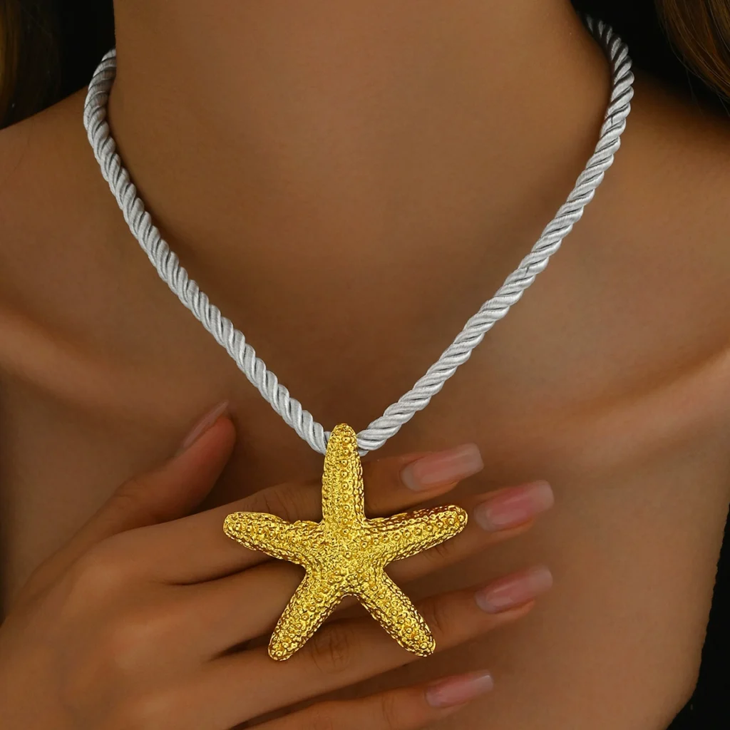 Vintage European Summer Necklace Minimalist Designer
