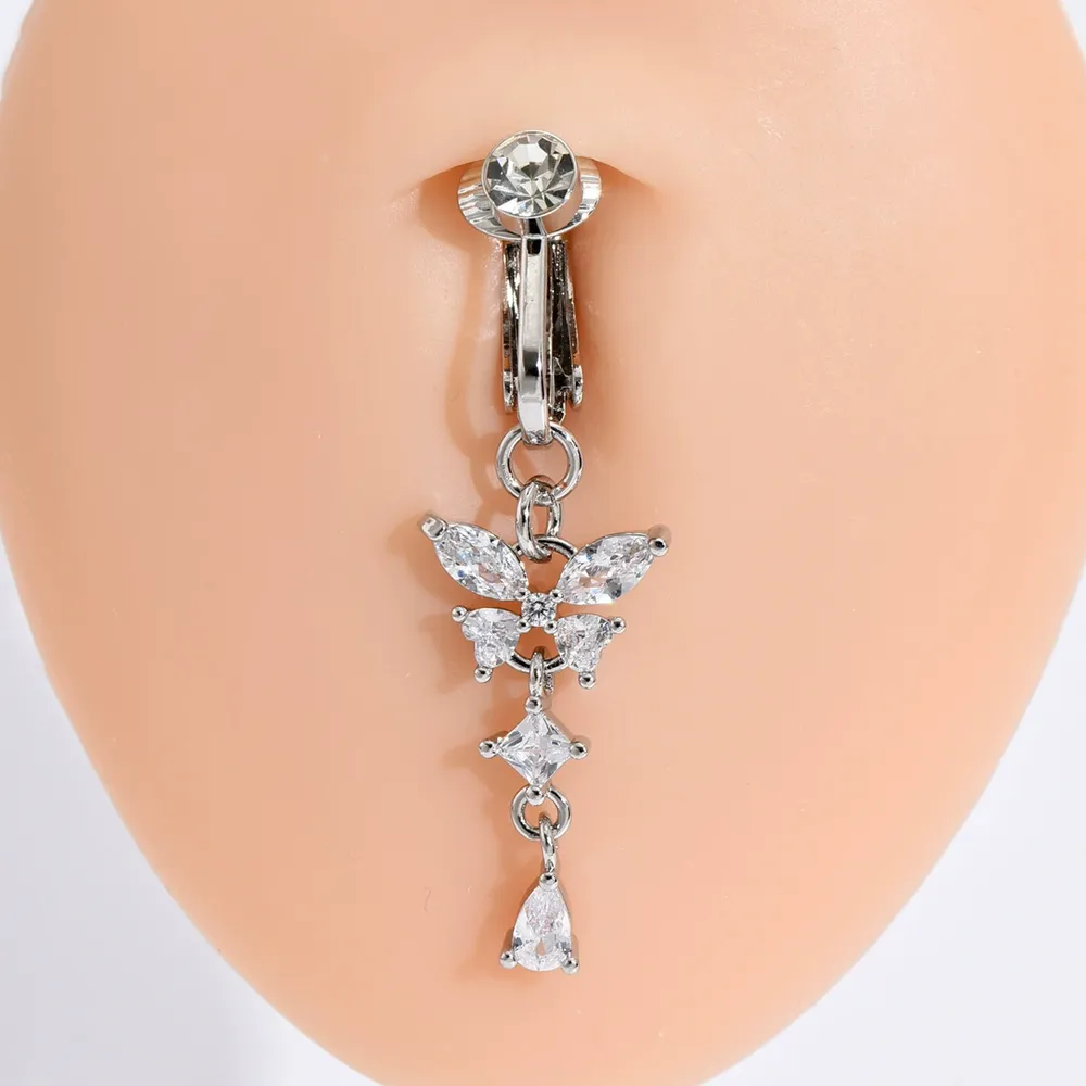 Office Chic Butterfly Navel Ring American Cz