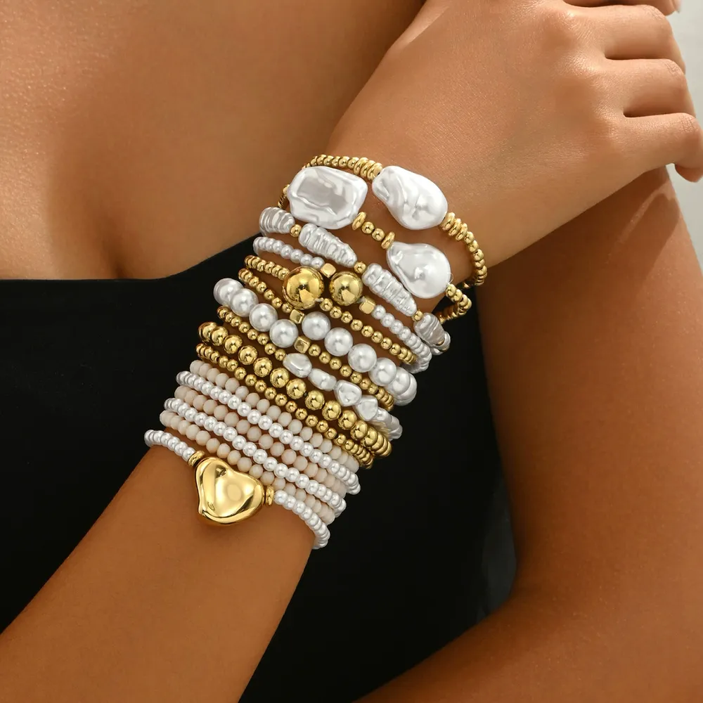 European Women'S Geometric Bracelet Set Beaded Designer Elegant Multi-Layer Bracelet Handwoven Designer Elegant