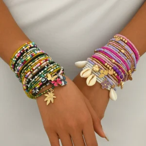 Minimalist Office Chic Women'S Bracelet Set Multi-Layer Woven Designer Bangle Long Bracelet Woven Designer