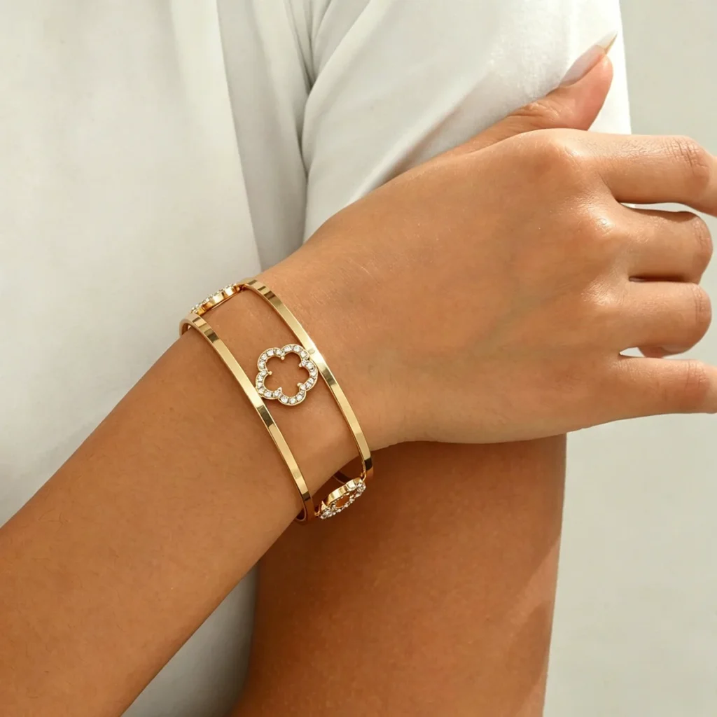 Fashion Jewelry Designer Inlaid Cz Elegant Bangle Cz Fashion Elegant