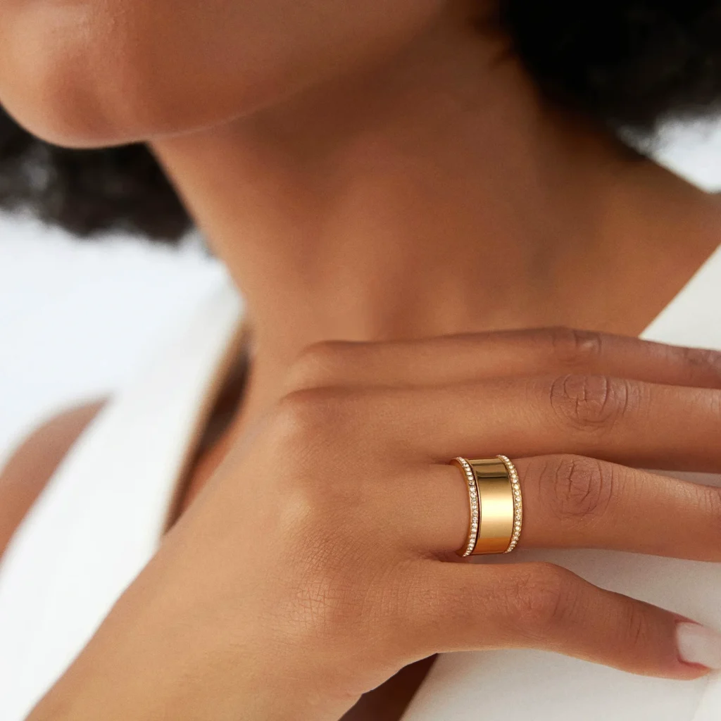 European Women'S Ring Luxury Designer Multi-Layer Cz Ring Elegant Cz