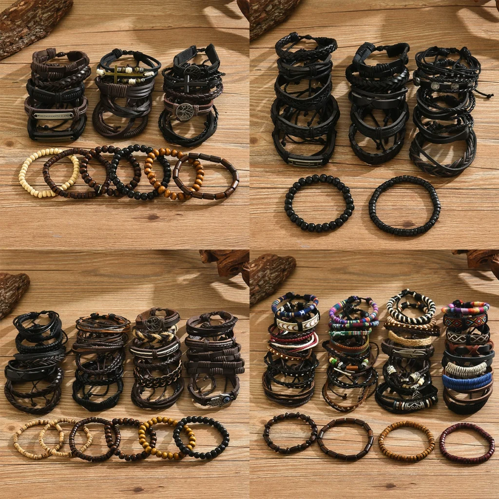Vintage Woven Bracelet Set Designer Geometric Elegant Bracelet Woven Vintage