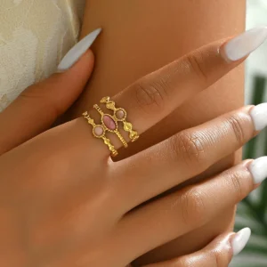 European Luxury Geometric Ring Designer Elegant Ring Jewelry Ring