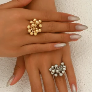 European Women'S Jewelry Geometric Gold Ring Open