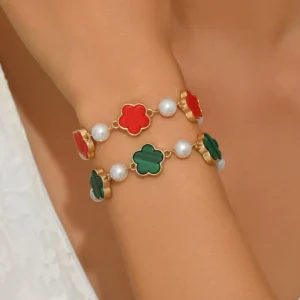 European Bracelet Flower Beaded Bangle Designer Elegant Bracelet Inlaid