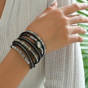 American Couple Bangle Cz Vintage Bracelet Multi-Layer Cz Vintage