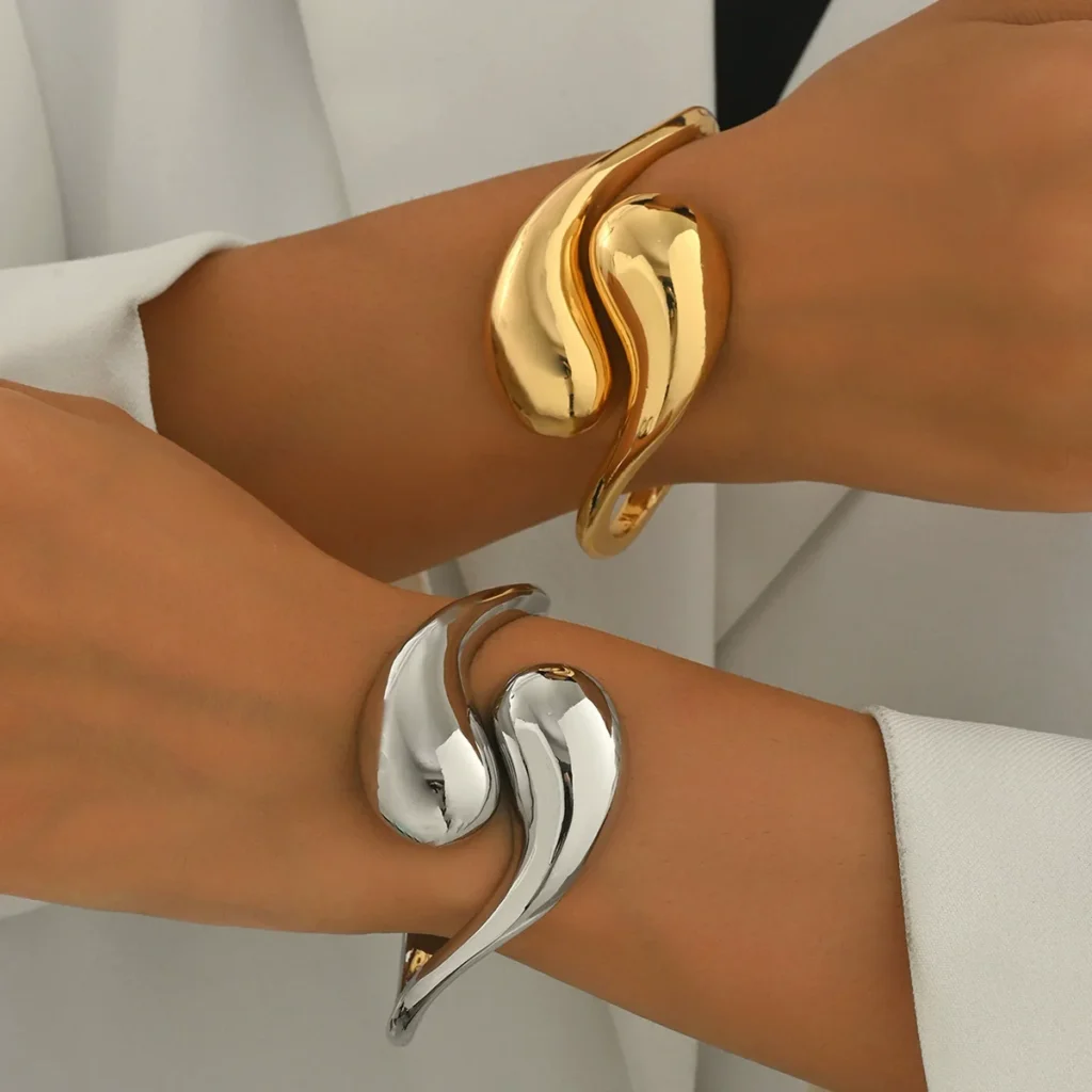 European Women'S Bangle Geometric Polished Open Adjustable Bangle Elegant European Elegant