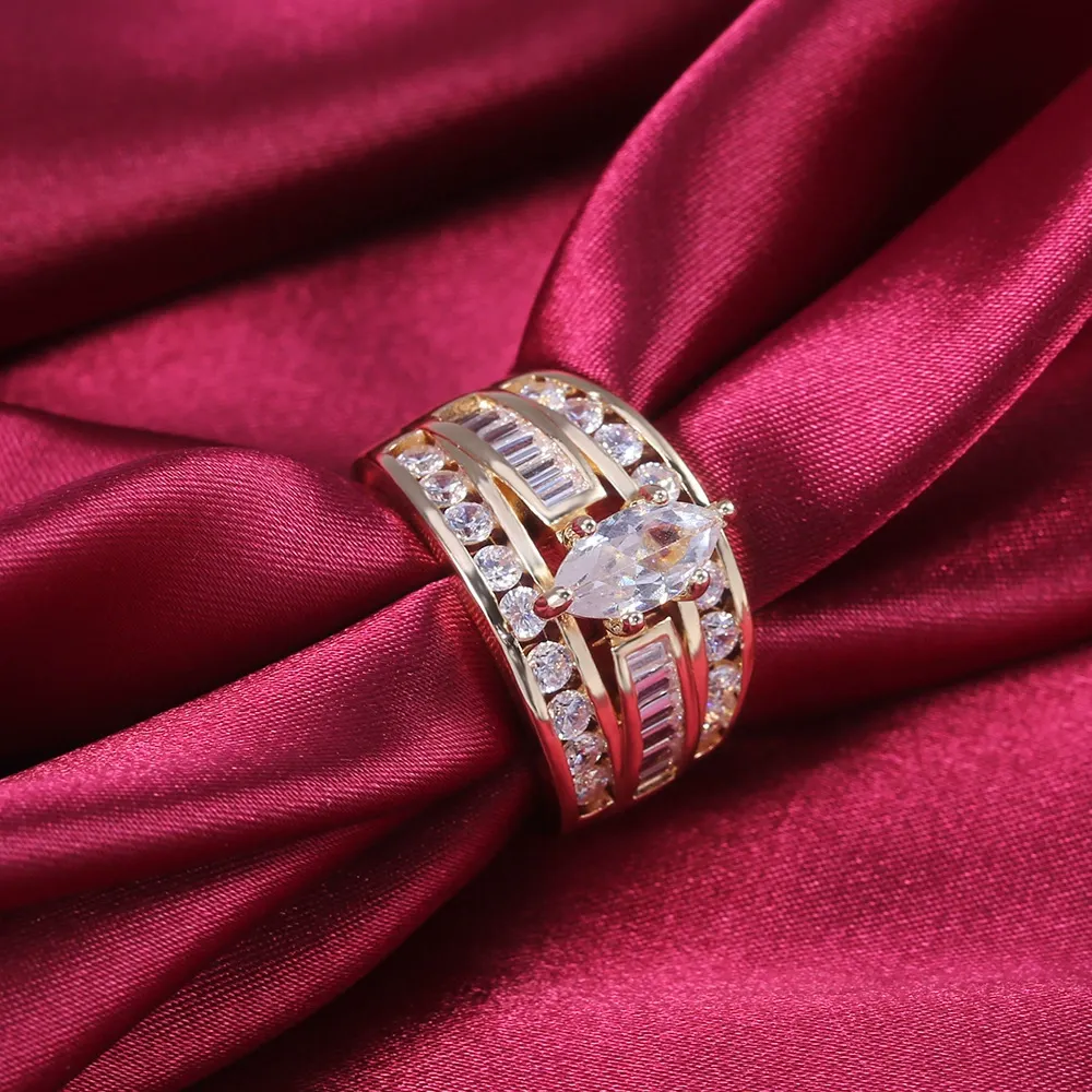 Ring Inlaid Cz Plain Ring Luxury Ring Index Ring Cz Plain Band